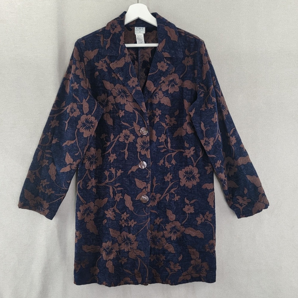 CNC Tapestry Coat Brocade Forestcore Floral Long Boho Cottage Jacket Size Medium